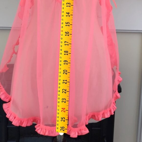 Victorias Secret Hot Pink/Melon Sequined Babydoll Nighty Size 34D - Picture 7 of 7